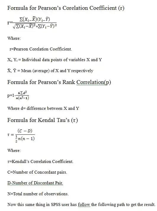 Formula for Pearson’s Corelation Coefficient
