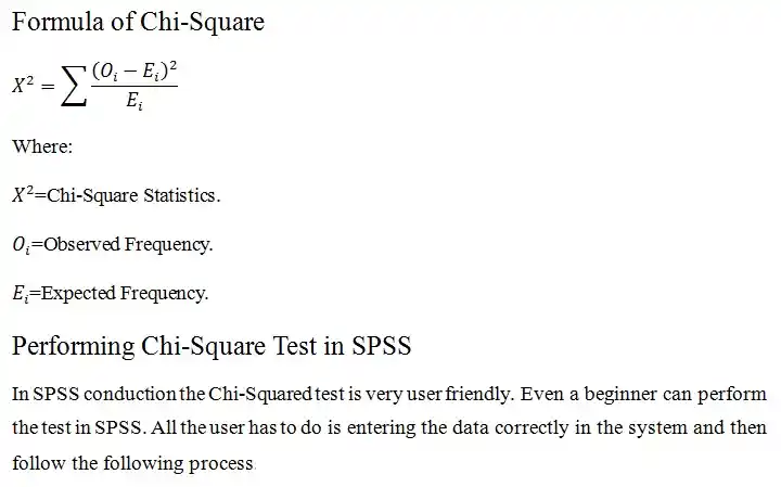 Formula of Chi-Square