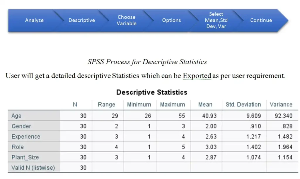 SPSS Process for Descriptive Statistics